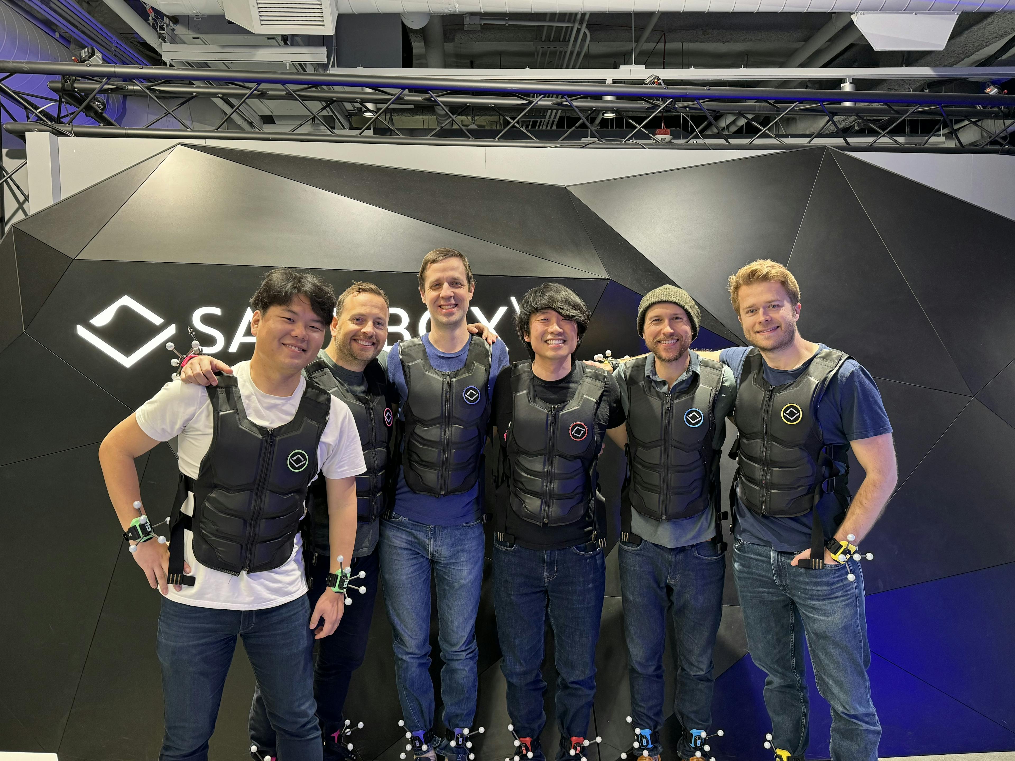 Team photo at a VR team building event